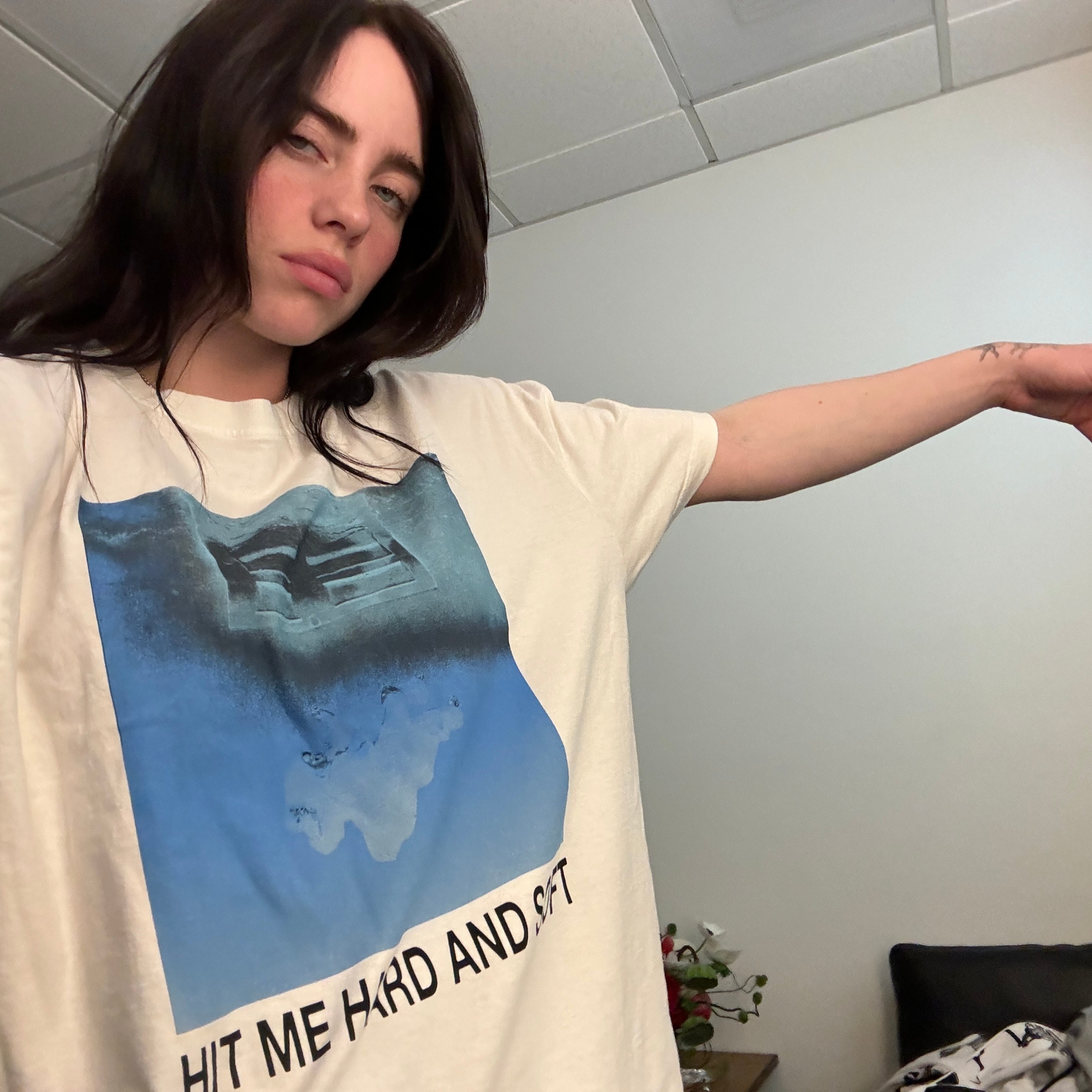 HIT ME HARD AND SOFT WHITE COVER TEE