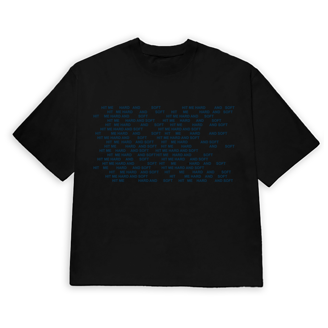 HIT ME HARD AND SOFT BLACK REPEAT TEE