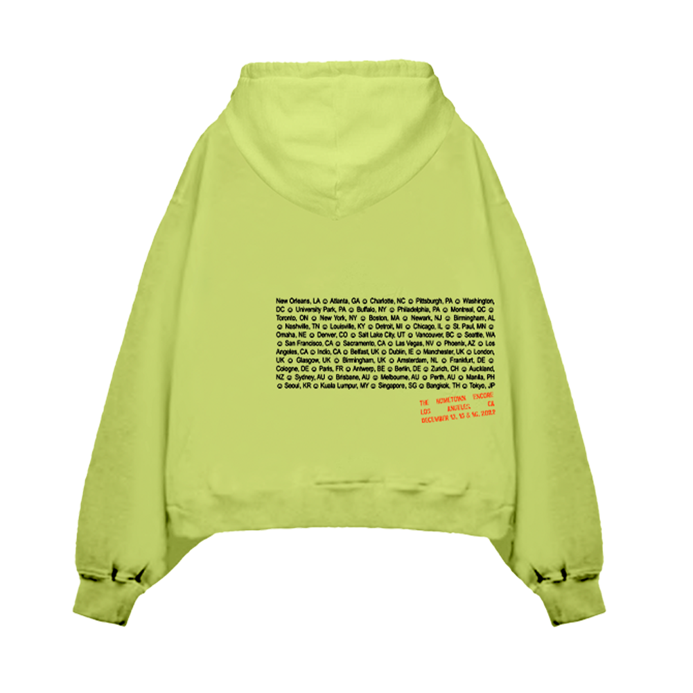HOMECOMING STAMPED LIME HOODIE