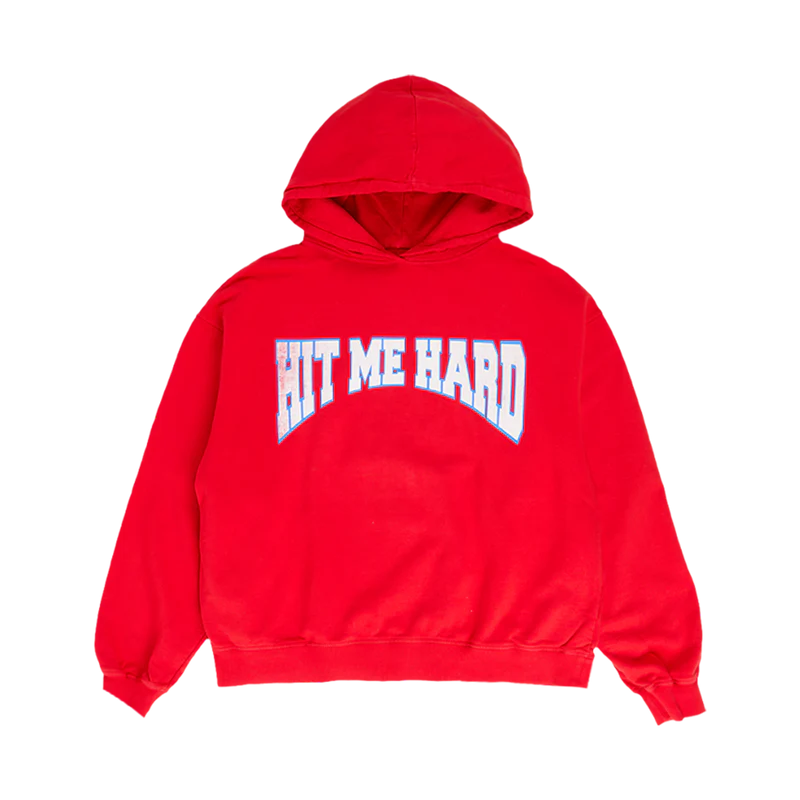 HIT ME HARD AND SOFT RED HOODIE